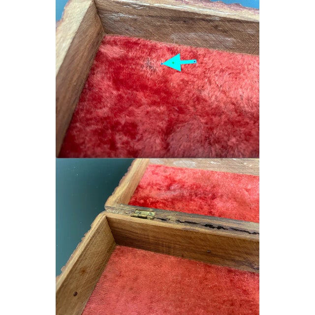 Antique Anglo-Indian Kashmir Walnut Wood Carving Floral Trinket - Jewelry Box For Sale - Image 11 of 13