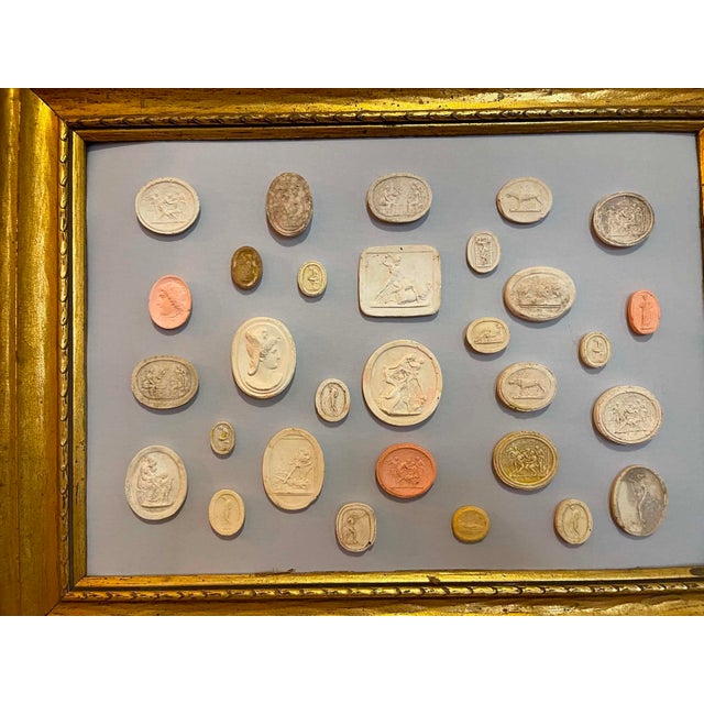 Late 19th Century Italian Plaster Intaglios in Carved Gilt Frame Frame. For Sale - Image 4 of 10
