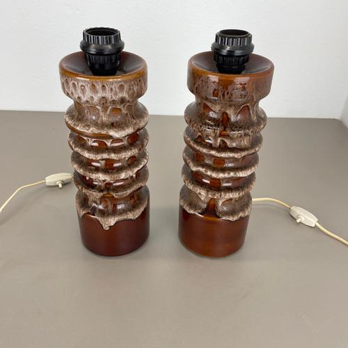 Fat Lava Ceramic WGP Table Lamps from Hustadt Leuchten, 1970s, Set of 2 For Sale - Image 16 of 18