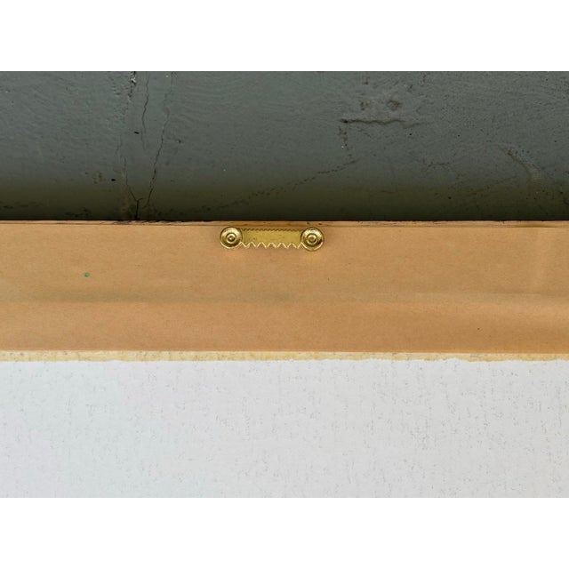 Blue Vintage Japanese Silk Embroidery of Mount Fuji With Pagodas, Framed For Sale - Image 8 of 8