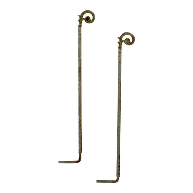 Green Antique Drapery Hang Hardware Pair For Sale - Image 8 of 8