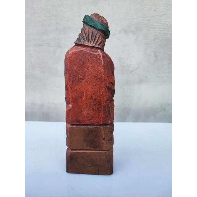 Christ the Pensive, wooden, folk, from the 1950s-70s, dimensions: height 24 cm, width 7.5 cm, depth 4.8 cm.