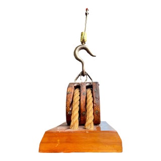 Vintage Marine Pulley Block Lamp For Sale