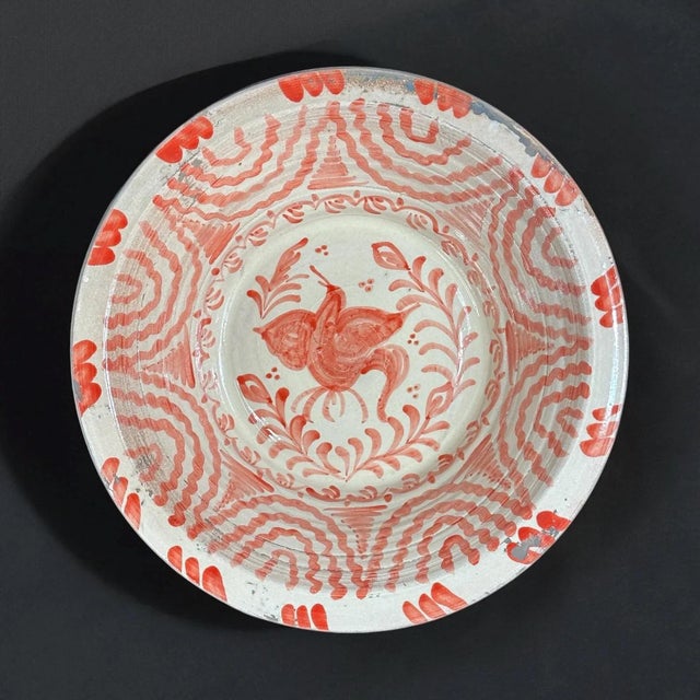 Red Spanish Large Red Fajalauza Ceramic Lebrillo Bowl For Sale - Image 8 of 8
