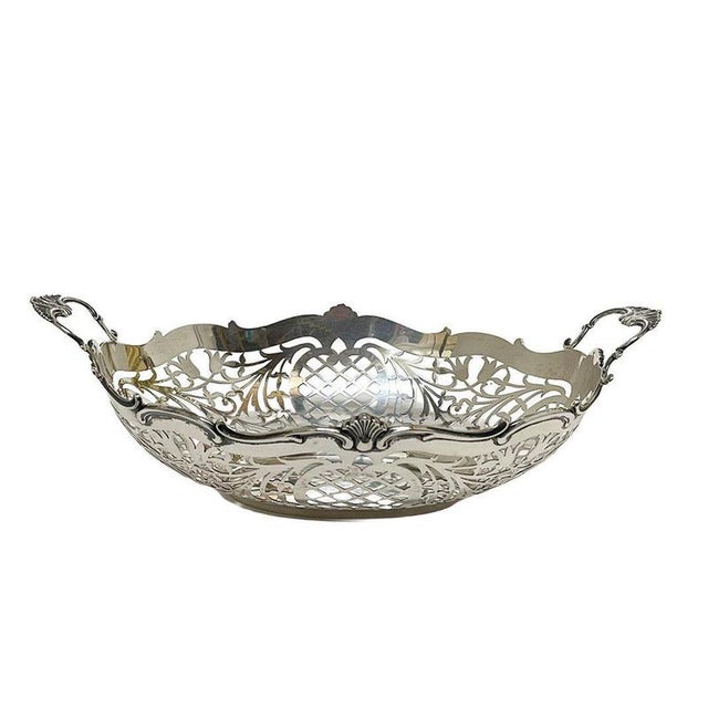 Dutch Silver Bread Basket by Hooijkaas, Schoonhoven, 1966 Dutch silver openwork bread basket with handles The basket is...