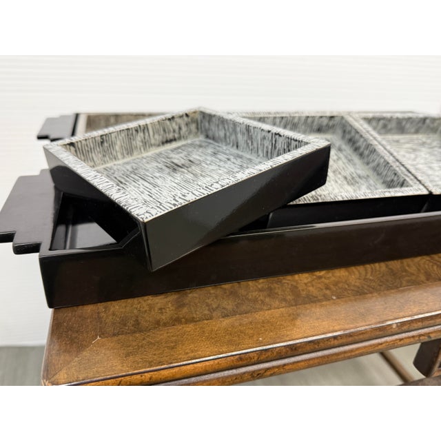 Lacquer Tray's With Removable Plates, Pair For Sale In San Francisco - Image 6 of 12