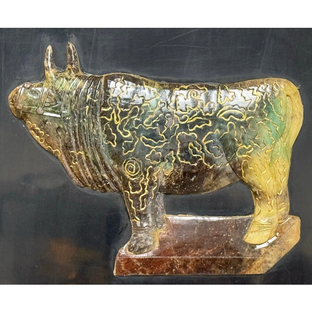 Wood Chinese Mother-of-Pearl “Hundred Antiques” Six Panel Screen For Sale - Image 7 of 12