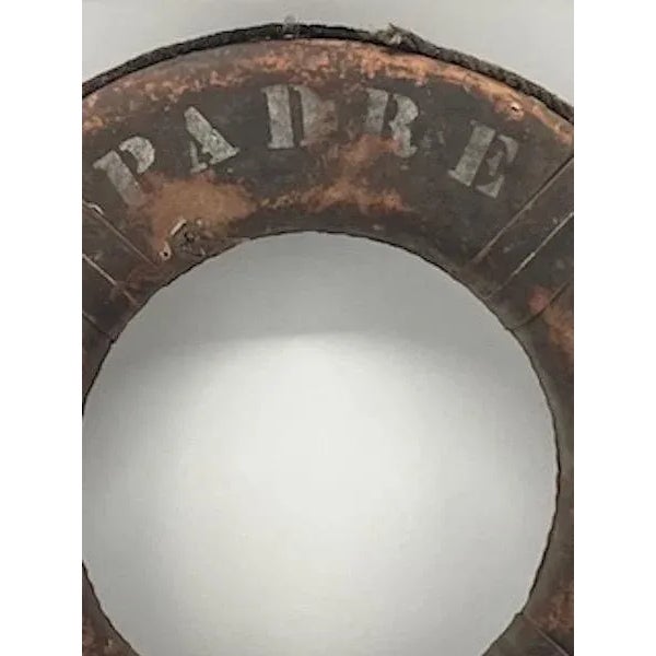 1970s Vintage Orange Lettered "Padre" Life Ring For Sale - Image 5 of 5