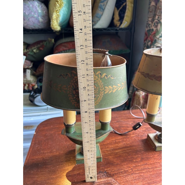 1940s French Style Bouillotte Lamps - a Pair For Sale - Image 9 of 12