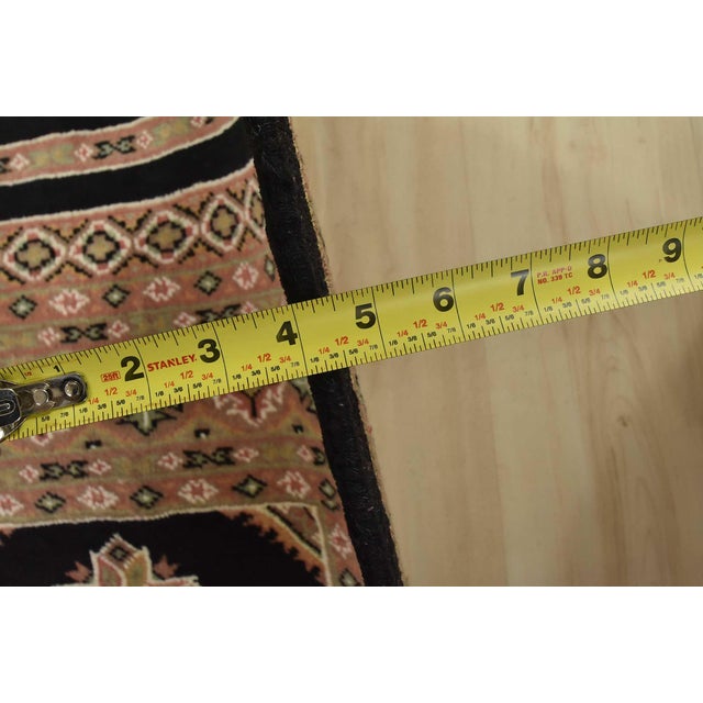 Bokhara Jaldar Rug 5’3” X 8’5” Black Wool Tribal Hand-Knotted Oriental Carpet For Sale - Image 10 of 12