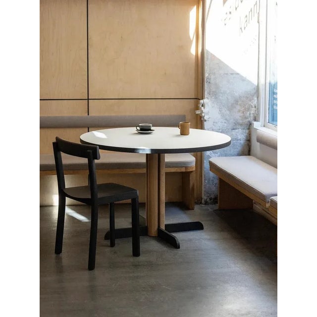 Toucan Round Table in White and Natural Oak by Anthony Guerrée for Kann Design, in New conditions. Designed from 2000...