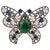 17.62 Carat Multi-Gemstone and Diamond Butterfly Brooch Pendant in Sterling Silver For Sale - Image 6 of 13