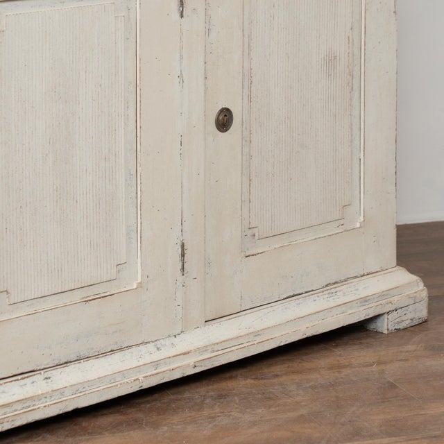 19th Century Large Swedish Bookcase Cabinet With Glass Doors For Sale - Image 11 of 12