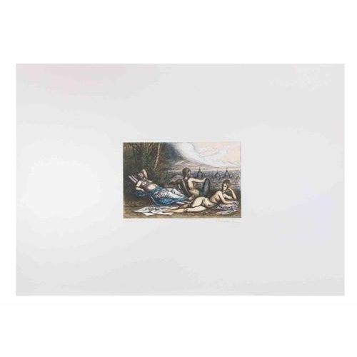 Etching hand colored realized by Tommasi Ferroni in 1970s. Edition of 100. Hand signed and numbered. Very good condition....