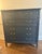 1950s Vintage “By Drexel” Solid Wood Highboy Dresser | Charcoal Blue & Gold For Sale - Image 5 of 8