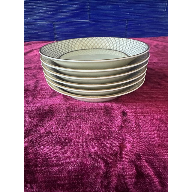 Cream 1970s Fitz and Floyd Coffee Cups and Matching Saucers, Dynasty, 6 Sets For Sale - Image 8 of 8