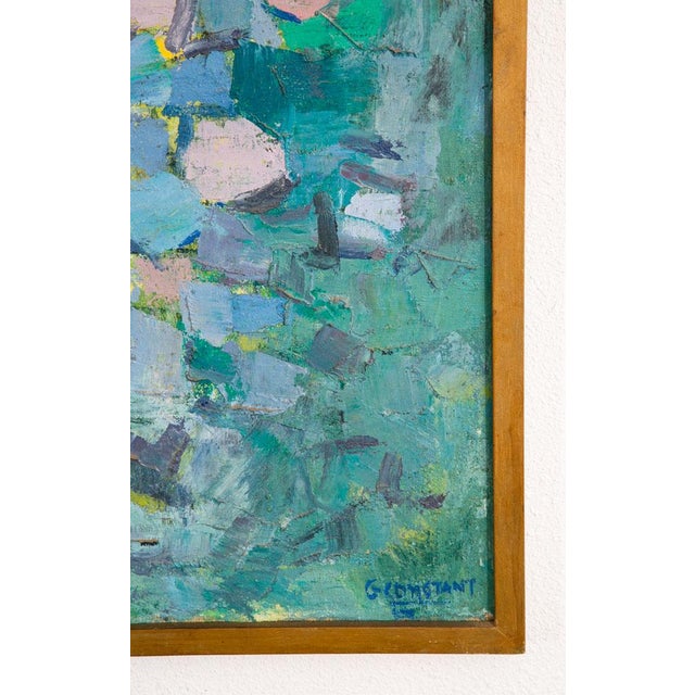 Mid Century Modern Oil Painting George Constant Art Abstract Original Signed '60 For Sale - Image 4 of 12
