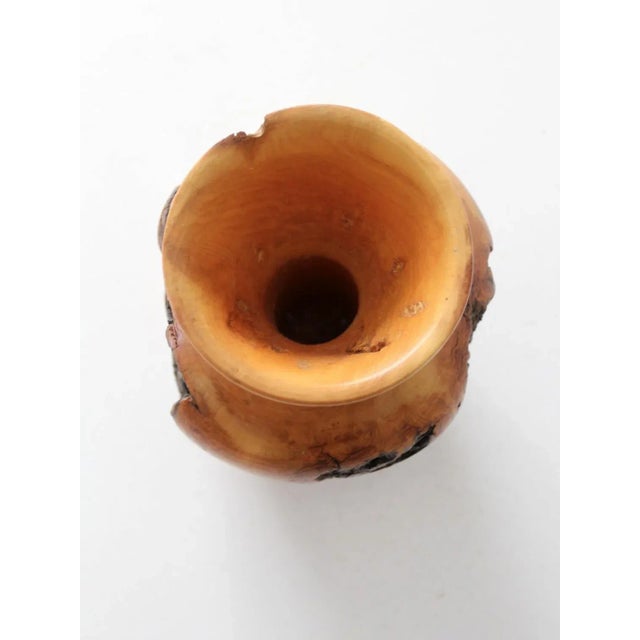 Vintage Burl Wood Vase For Sale - Image 4 of 9