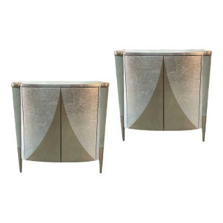 Art Deco Silver Leaf and Shagreen Chests - a Pair For Sale