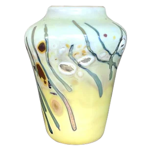 Vintage Boho Abstract Art Glass Vase