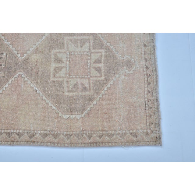 Textile Vintage Small Bohemian Oushak Carpet For Sale - Image 7 of 9