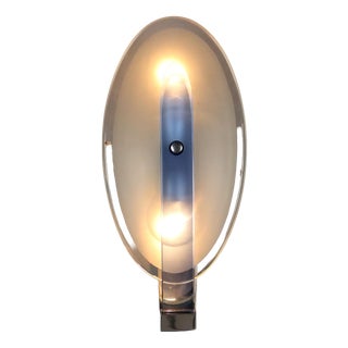 Vintage Glass and Metal Wall Lamp, 1960s For Sale