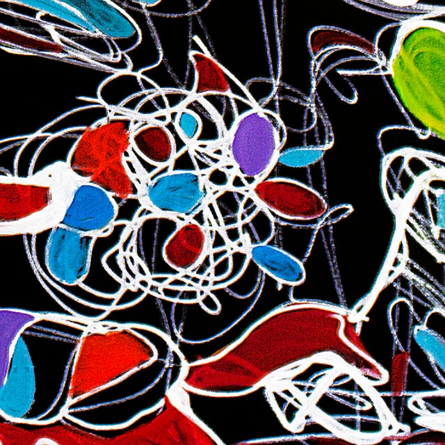 2010s Bright Dance — Abstract Expressionist Painting, Acrylics on Canvas, 36 × 24 In For Sale - Image 5 of 7