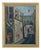 Midcentury Vintage European Village Street Oil Painting For Sale