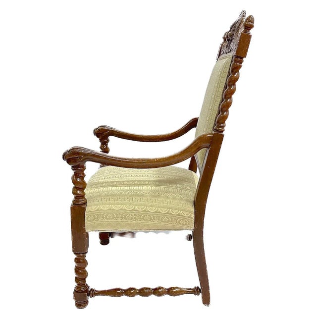 Gothic Antique Barley Twist & Gargoyle Armchair For Sale - Image 3 of 12