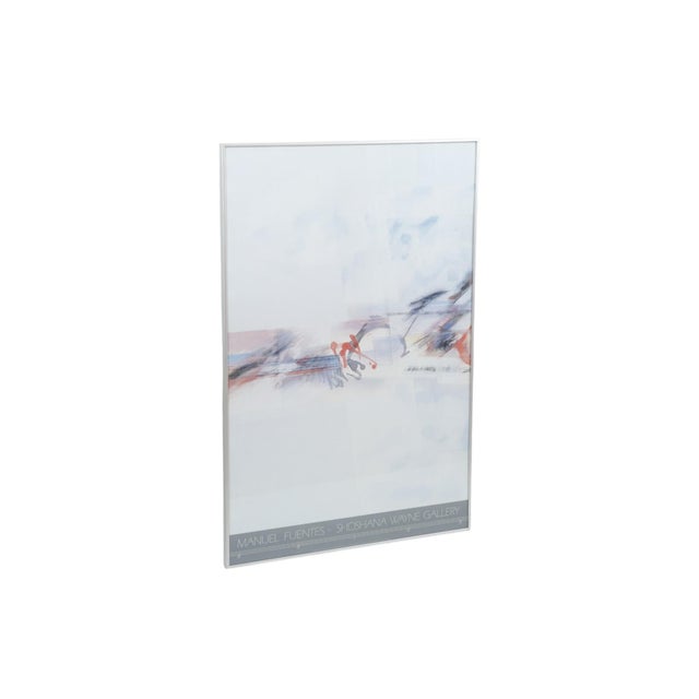A framed giclee poster promoting an exhibition of works by contemporary artist Manuel Fuentes (b.1940 in Santiago, Chile)...