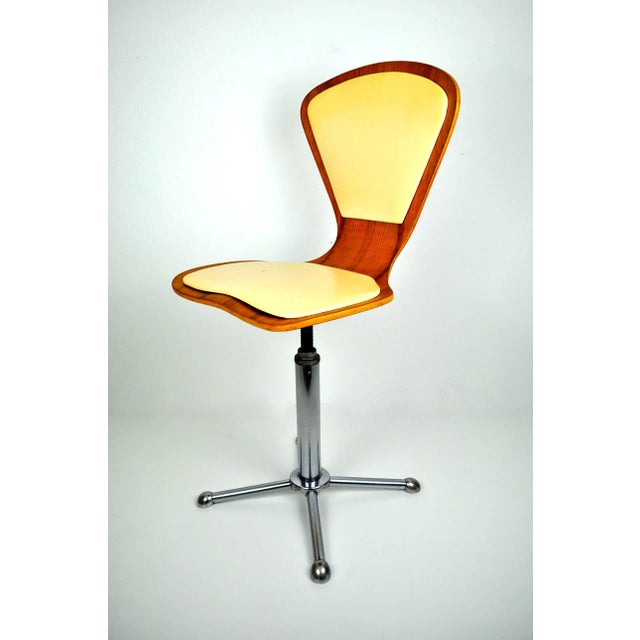 Wood Swivel Chair by Blaha, 1950s For Sale - Image 7 of 7
