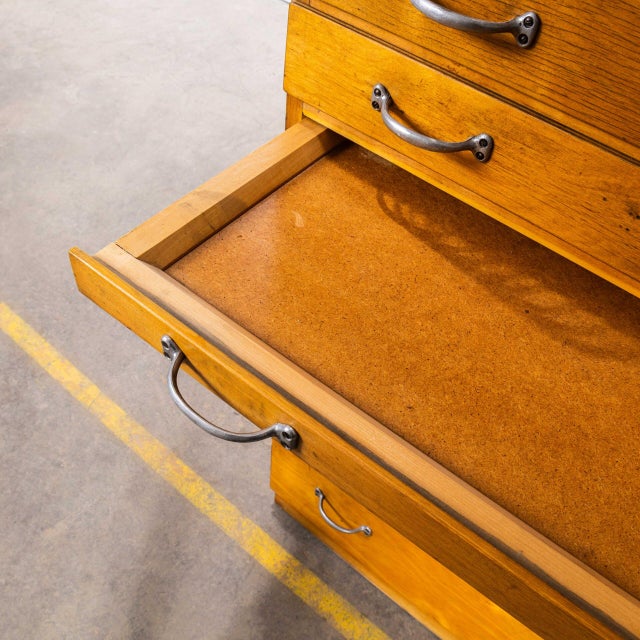 Tan Tall Multidrawer Engineers Cabinet, 1950s For Sale - Image 8 of 11
