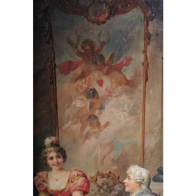 Franz Von Persoglia, Teatime, 1890, Oil on Canvas, Framed For Sale - Image 17 of 18