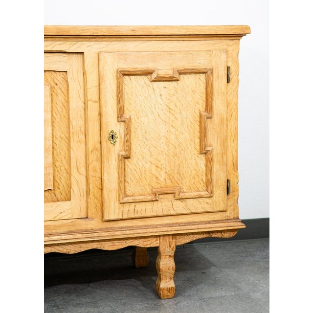 Brown Mid Century Danish Modern Cabinet Credenza 3 Drawer Henning Kjernulf White Oak, Attributed For Sale - Image 8 of 12