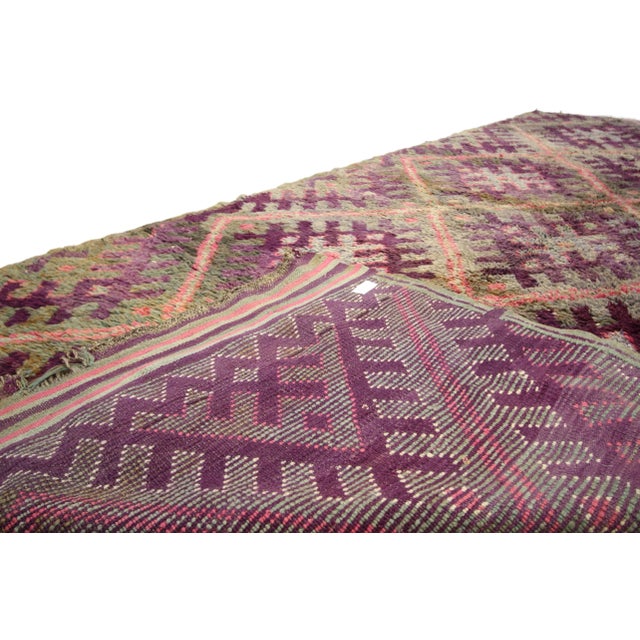Late 20th Century Vintage Purple Beni M'Guild Moroccan Rug - 06'05 X 12'05 For Sale - Image 5 of 9