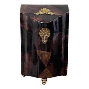 Traditional Faux Tortoise and Brass Tessellated Knife Box