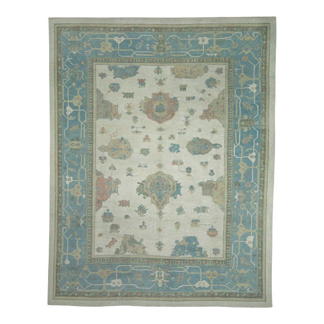 Turkish Oushak Rug 10' x 12'9" #18599 For Sale