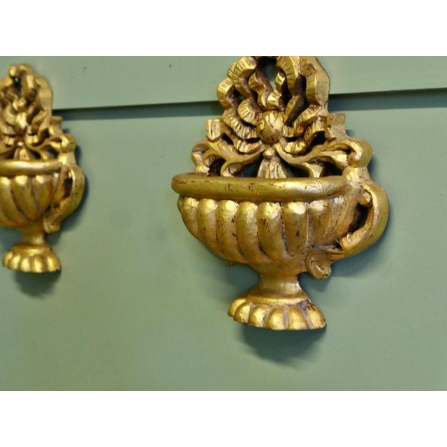 1930s rench Carved Gilt Wall Brackets, 1930, Set of 2 For Sale - Image 5 of 8