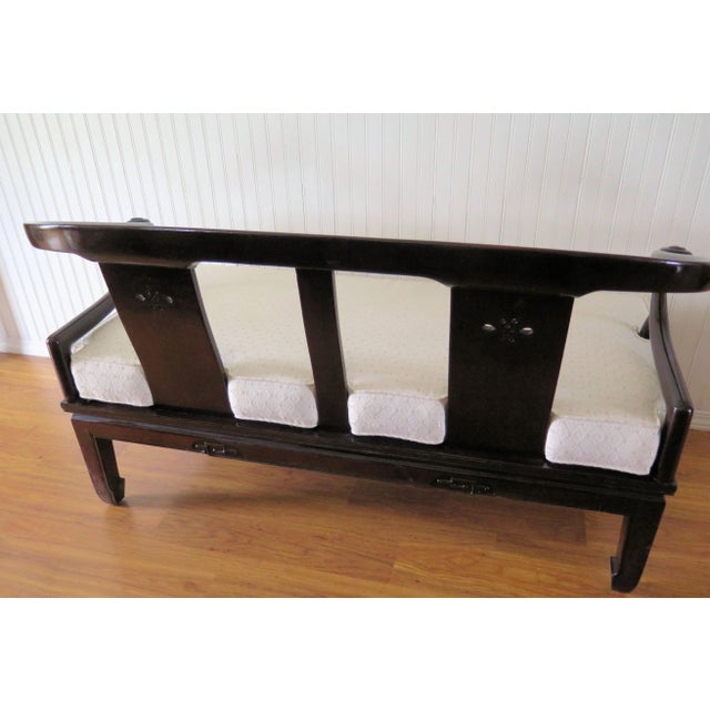James Mont James Mont 1950s Mid-Century Cherry Wood Settee/Bench. For Sale - Image 4 of 10