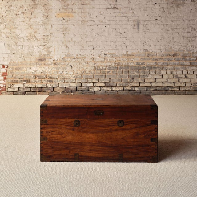 Add exotic character and maritime heritage to your space with this 19th Century French Camphor Wooden Marine Chest is a...