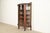 Victorian Antique Victorian Carved Oak Curved Glass Bookcase or Display Cabinet by Larkin Co., Circa 1900 For Sale - Image 3 of 15