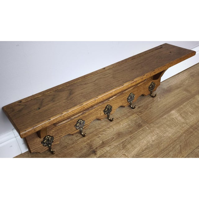 French Vintage Coat Rack in Oak For Sale - Image 5 of 11