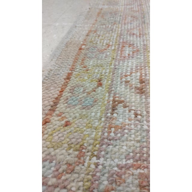 Turkish Antique Oushak Carpet, Handmade Oriental Rug, Shrimp Pink, Taupe, Cream Fine Rug For Sale - Image 3 of 18