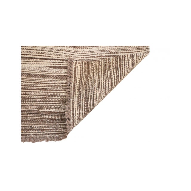 Mid-Century Modern Natural Mini Wool Kilim Rug - 1`9″ X 1`9″ For Sale - Image 3 of 3