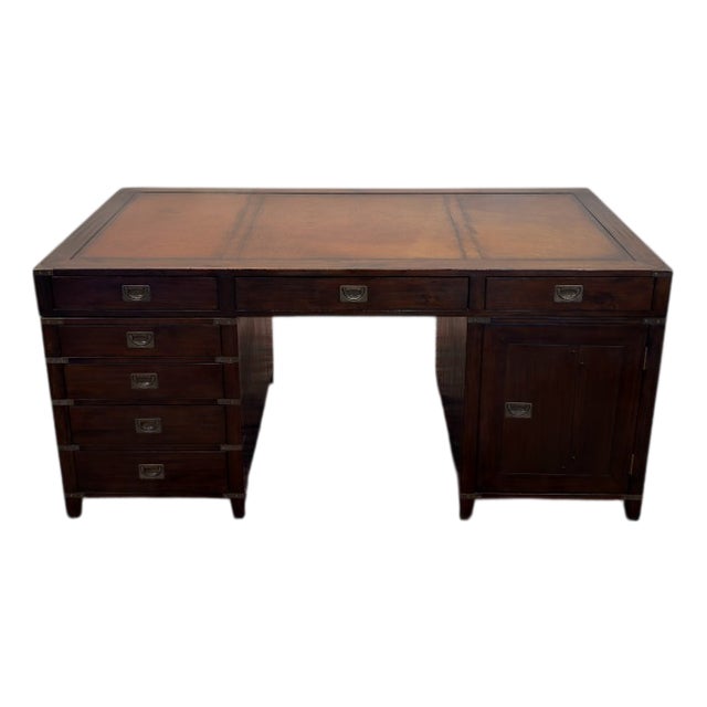 English Campaign Style Desk For Sale
