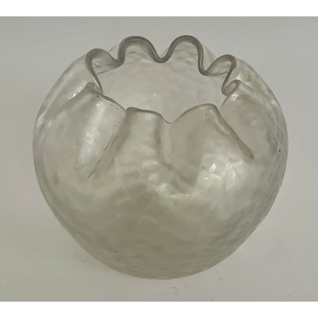 Antique Loetz Small Textured Pinched Art Glass Vase For Sale - Image 4 of 4