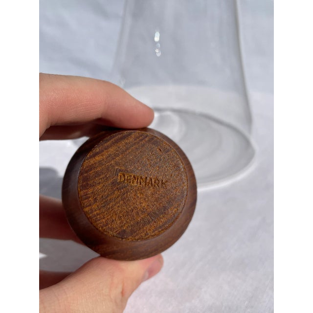 Mid-Century Modern Vintage Mid Century Danish Modern Teak Topped Glass Decanter For Sale - Image 3 of 10