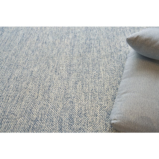 Exquisite Rugs Rhodes Handmade PET Yarn Blue Rug-6'X9' For Sale In Los Angeles - Image 6 of 7