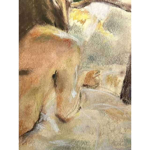 1980s Vintage Pastel Drawing of a Woman For Sale - Image 5 of 11