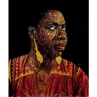 Tomorrow Is My Time (Portrait of Nina Simone) by Ara Deinde (2021) Charcoal, Pastel and Acrylic on Paper For Sale